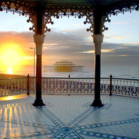 Buy canvas prints of Bandstand winter solstice by Terry Busby