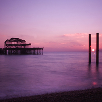 Buy canvas prints of West Pier sunset 1 by Terry Busby