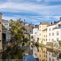 Buy canvas prints of Majestic Alzette River in Grund Quarter by Roger Dutton