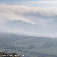Buy canvas prints of Peak District hills and fields covered with the ro by Roger Dutton