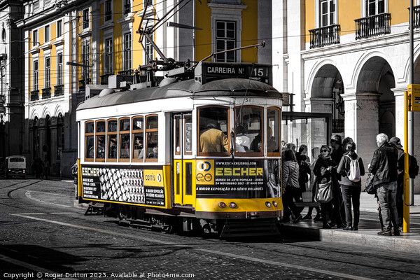 Lisbon's Iconic Electric Tram Picture Board by Roger Dutton