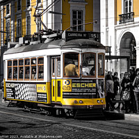 Buy canvas prints of Lisbon's Iconic Electric Tram by Roger Dutton