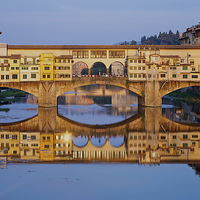 Buy canvas prints of Ponte Vecchio Reflections by Steve Wilcox