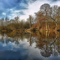Buy canvas prints of Park Lime Pits Reflections.... by Steve Wilcox