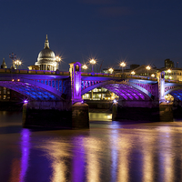 Buy canvas prints of Southwark Bridge At Night by Steve Wilcox