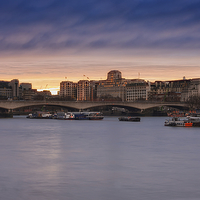 Buy canvas prints of Sunset Over Waterloo Bridge by Steve Wilcox