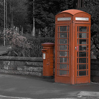 Buy canvas prints of Lymm  Phonebox & Pillar Postbox by Chris Reilly