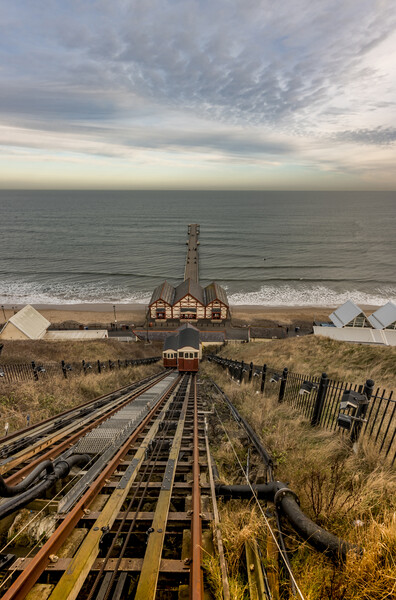 Saltburn Funicular Railway Picture Board by keith sayer