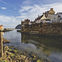 Buy canvas prints of Harbour Entrance Staithes by keith sayer