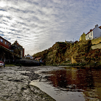 Buy canvas prints of Roxby Beck Staithes by keith sayer