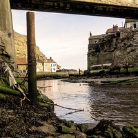 Buy canvas prints of Water Under The Bridge Staithes by keith sayer