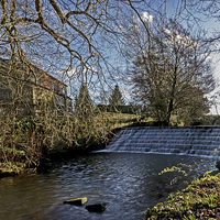 Buy canvas prints of The Weir River Leven by keith sayer