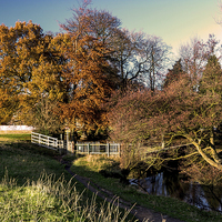 Buy canvas prints of Autumn By The River Leven by keith sayer