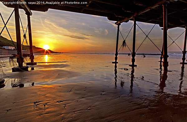 Saltburn Pier Sunset Picture Board by keith sayer
