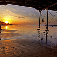 Buy canvas prints of Saltburn Pier Sunset by keith sayer