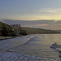 Buy canvas prints of Whitby Beach Sunset by keith sayer