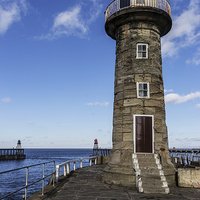 Buy canvas prints of  East Pier Lighthouse Whitby by keith sayer