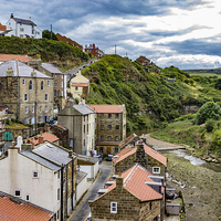 Buy canvas prints of  Staithes Up Stream by keith sayer