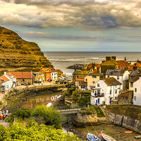 Buy canvas prints of  Staithes the popular view by keith sayer