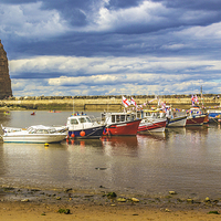Buy canvas prints of  Boats In Staithes Harbour by keith sayer