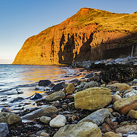 Buy canvas prints of As the sun sets Skinningrove. by keith sayer