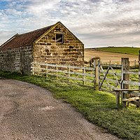Buy canvas prints of Rustic Charm: A Small Barn in the Yorkshire Countr by keith sayer