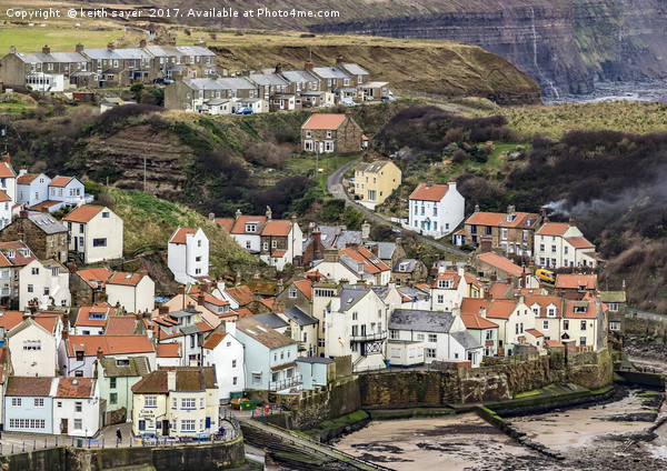 Looking down on Staithes Picture Board by keith sayer