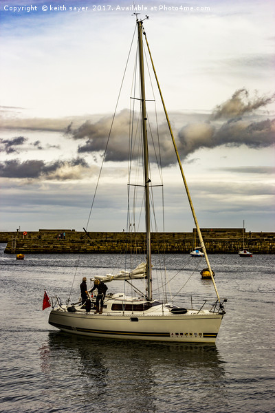 Yacht Whitby Harbour Picture Board by keith sayer