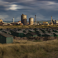 Buy canvas prints of Fishermans Huts Redcar by keith sayer