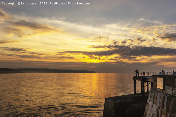 Watching the sunset Whitby Picture Board by keith sayer