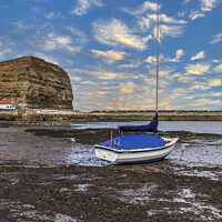 Buy canvas prints of Yacht in Staithes Harbour by keith sayer