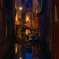 Buy canvas prints of Night Magic of Venice - Ponte Storto 2 by Jenny Rainbow