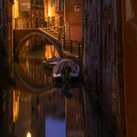 Buy canvas prints of Night Magic of Venice - Ponte Storto 4 by Jenny Rainbow
