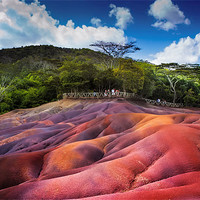 Buy canvas prints of Seven Colored Earth in Chamarel. Mauritius by Jenny Rainbow