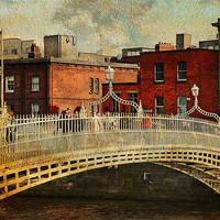Buy canvas prints of Irish Venice. Streets of Dublin. Painting Collecti by Jenny Rainbow