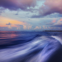 Buy canvas prints of Sunset Wave. Maldives. Impressionism by Jenny Rainbow