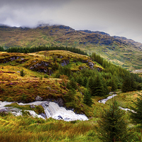 Buy canvas prints of Moody Scenery. Rest and Be Thankful. Scotland by Jenny Rainbow