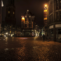 Buy canvas prints of  Lights of Night Utrecht. Netherlands  by Jenny Rainbow
