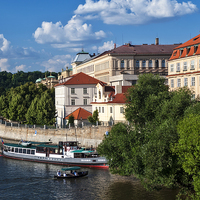 Buy canvas prints of  On the Shore of Vltava. Prague  by Jenny Rainbow