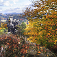 Buy canvas prints of  The Touch of Gold. Saxon Switzerland  by Jenny Rainbow