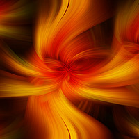 Buy canvas prints of Orange Yellow Colored Abstract  by Jenny Rainbow