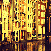 Buy canvas prints of Golden Hour in Amsterdam                           by Jenny Rainbow