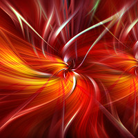 Buy canvas prints of Orange red dynamic abstract. Concept Passionate Hearts by Jenny Rainbow