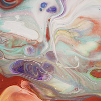 Buy canvas prints of Alien Worlds. Vertical. Abstract Fluid Acrylic Pai by Jenny Rainbow