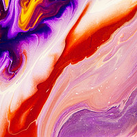Buy canvas prints of Copper and Purple Flow Streams. Abstract Fluid Acr by Jenny Rainbow