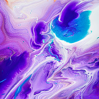 Buy canvas prints of Turquoise and Purple Flow Streams. Abstract Fluid  by Jenny Rainbow