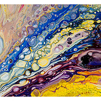 Buy canvas prints of Rainbow Feathers Triptych. Fluid Acrylic Painting by Jenny Rainbow