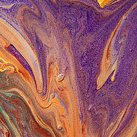 Buy canvas prints of Purple Vibrations. Acrylic Fluid Paints by Jenny Rainbow