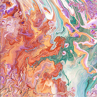 Buy canvas prints of Persian Spring. Fluid Acrylic Painting by Jenny Rainbow