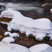 Buy canvas prints of Winter Stream with Snowy Islands by Jenny Rainbow